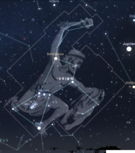 La constelación de Orión es una de las más brillantes y fácilmente reconocibles del cielo nocturno.