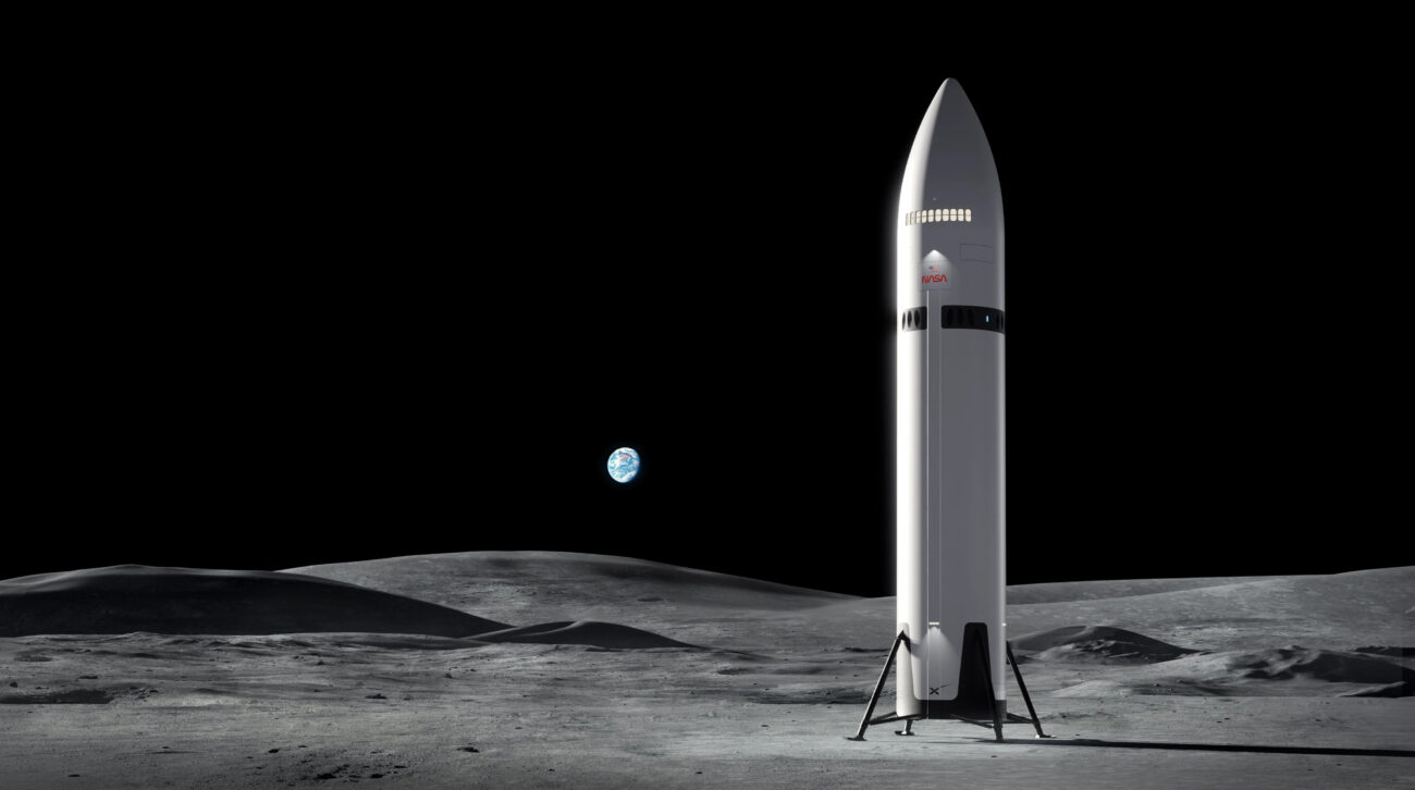 Ilustración en alta resolución del acoplamiento entre la nave Orion de la NASA y la Starship de SpaceX para Artemis III