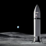 Ilustración en alta resolución del acoplamiento entre la nave Orion de la NASA y la Starship de SpaceX para Artemis III